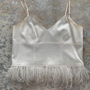 Cinq à Sept ostrich feather trim narcissa cami